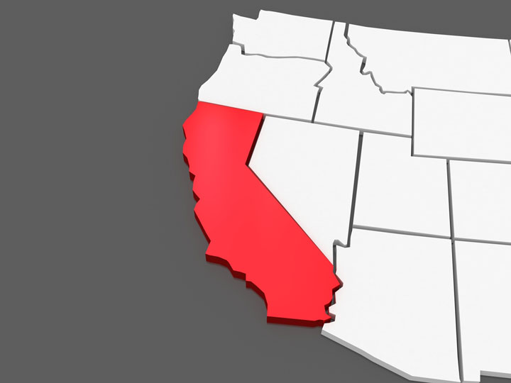 3d california map