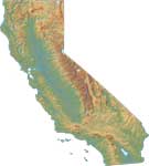California relief map