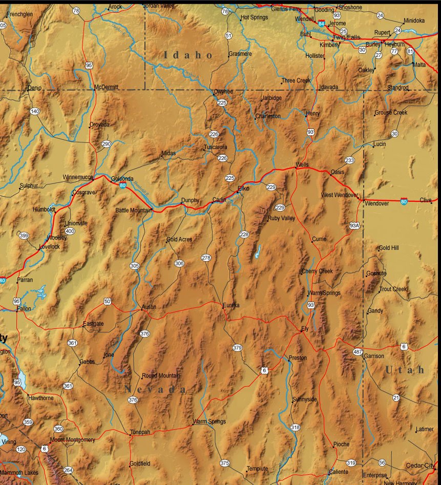 California map - northeast quadrant