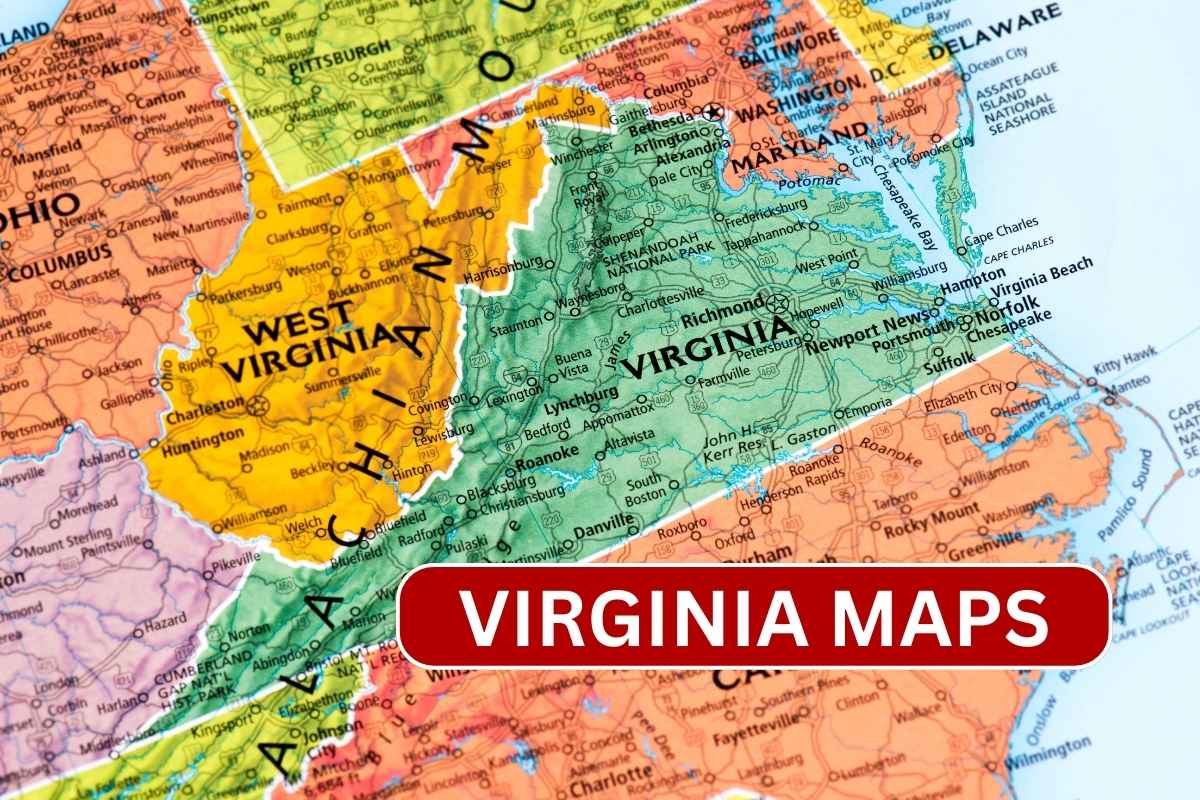 Virginia Maps 2025, With City List, Attractions, Transport